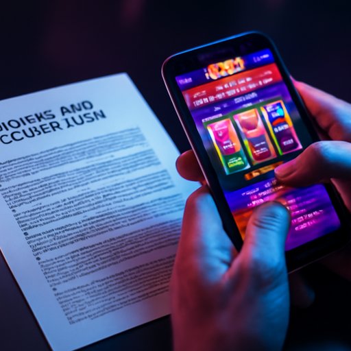 casino app terms document beside phone